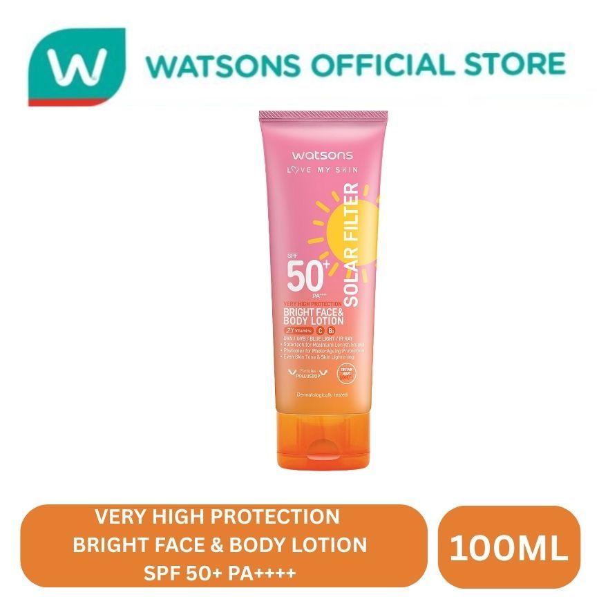 Watsons Very High Protection White Face and Body Lotion SPF 50+ PA+++ bottle